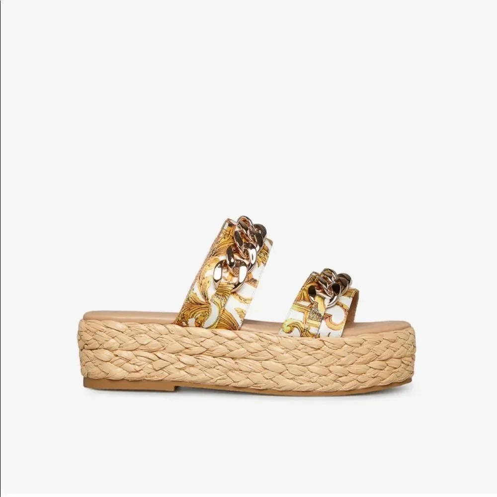 Shoedazzle Dola Platform Sandal‎ Miami White 10 New in Boxes